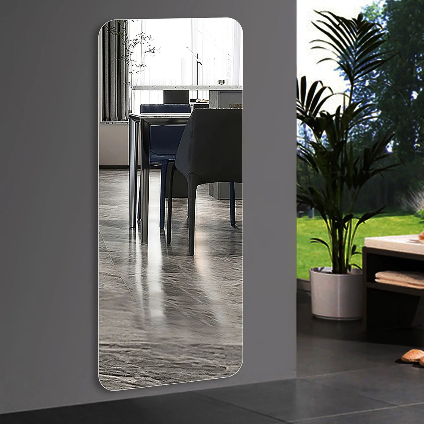 Full Body Round Corner Mirror For Living Room by HouseOfZazla