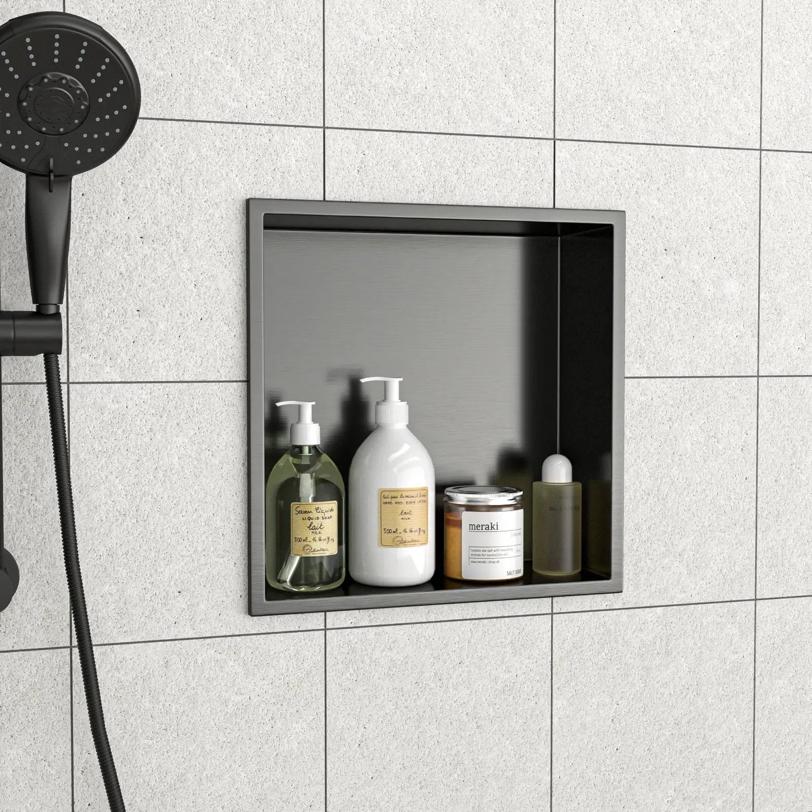 Stainless Steel Shower Niche With Seamless Design For Bathroom Storage by HouseOfZazla