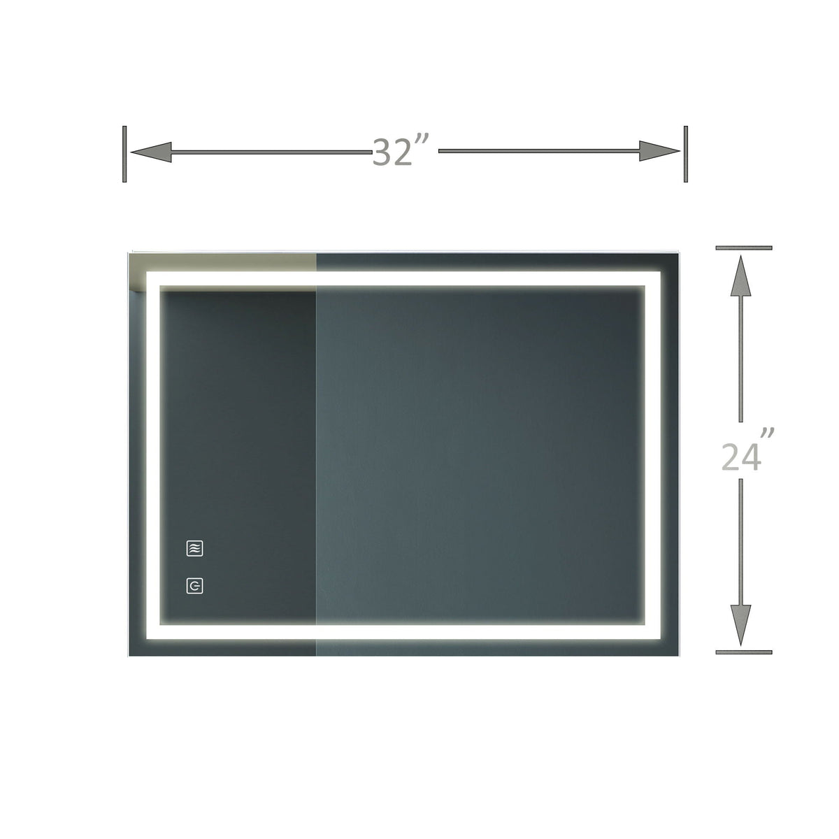 Bathroom Vanity Mirror with Front Lighting and Anti-Fog - Pearl Silver, photo 8 of 13