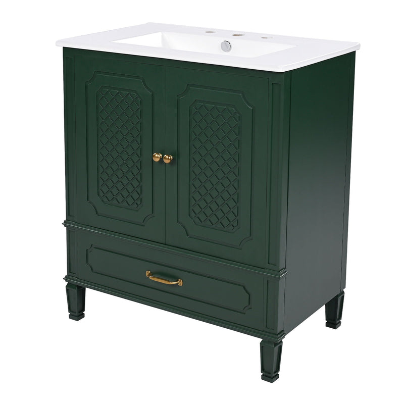 Bathroom Vanity With Sink, Soft Closing Door, Multi Functional Storage by HouseOfZazla