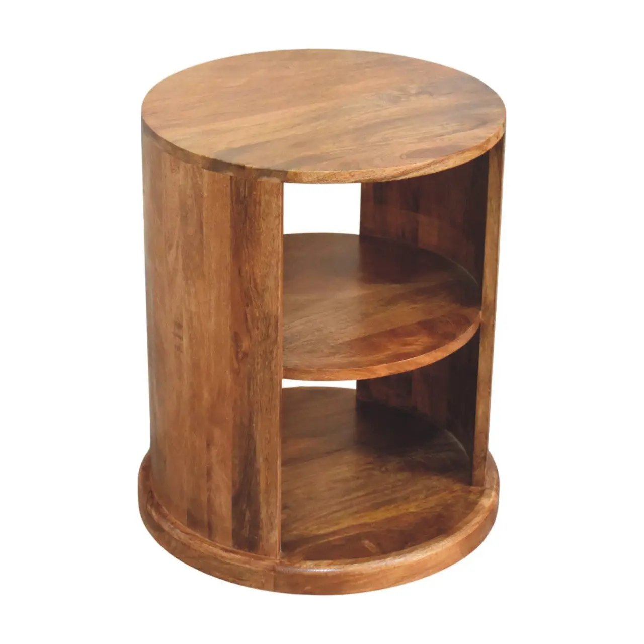 Solid Wood Ventura Open Round Side Table by HouseOfZazla