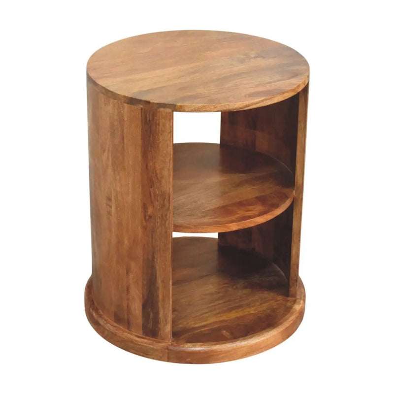Solid Wood Ventura Open Round Side Table by HouseOfZazla