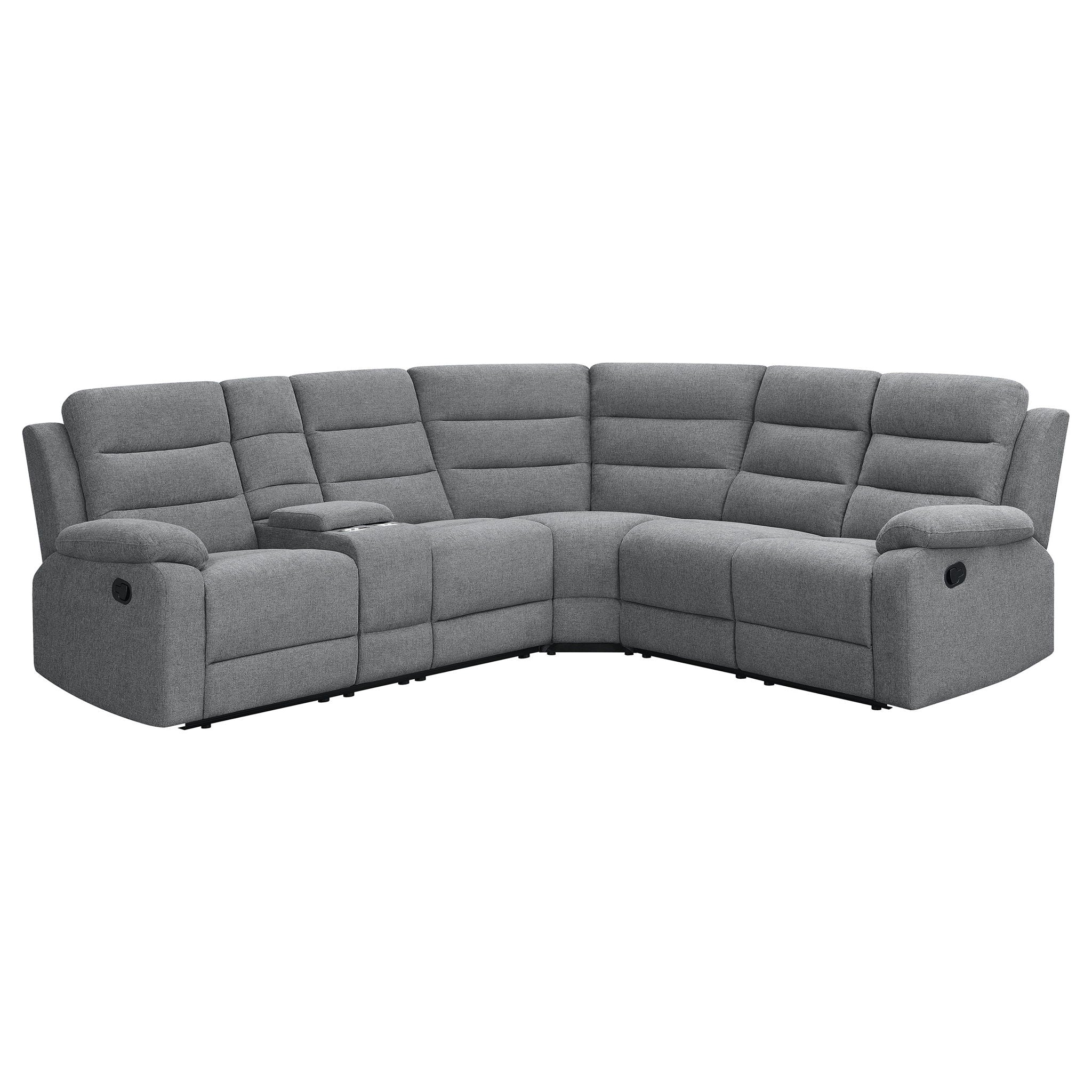 Aaron - 3 Piece Upholstered Sectional - Smoke by HouseOfZazla