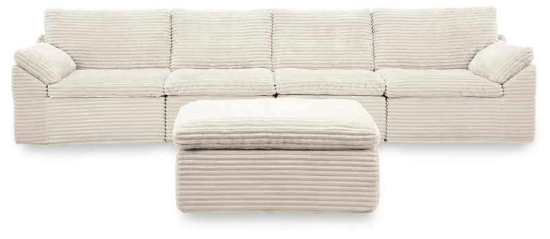 Fannin - 4-Piece Sectional With Ottoman - Ivory by Unique Piece Furniture