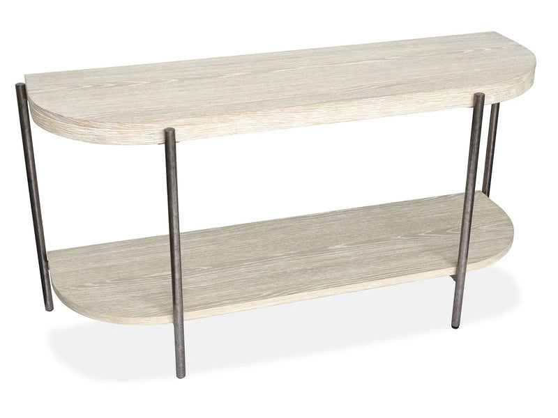 Jennings - Demilune Sofa Table - Edgecomb Gray And Weathered Antique Nickel by Unique Piece Furniture