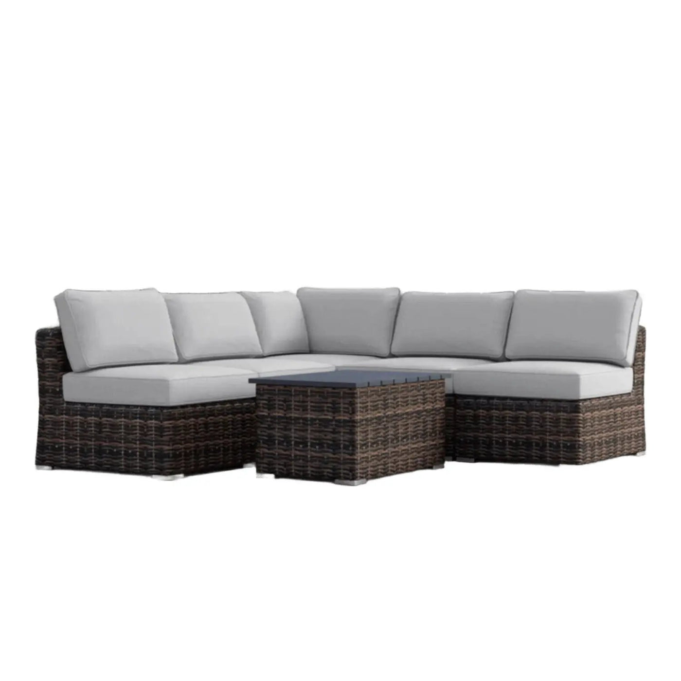 Wicker Sectional Sofa With Cushions And Table by Unique Piece Furniture