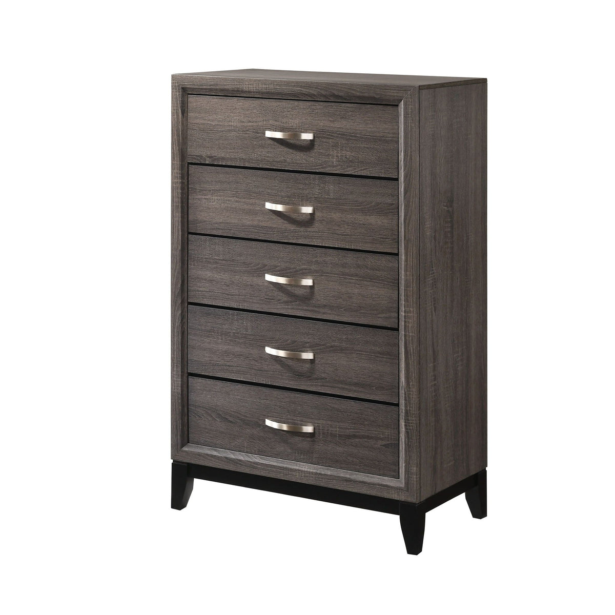 Contemporary 5 Drawer Tall Chest with Ample Storage - White or Dark Gray, photo 4 of 8