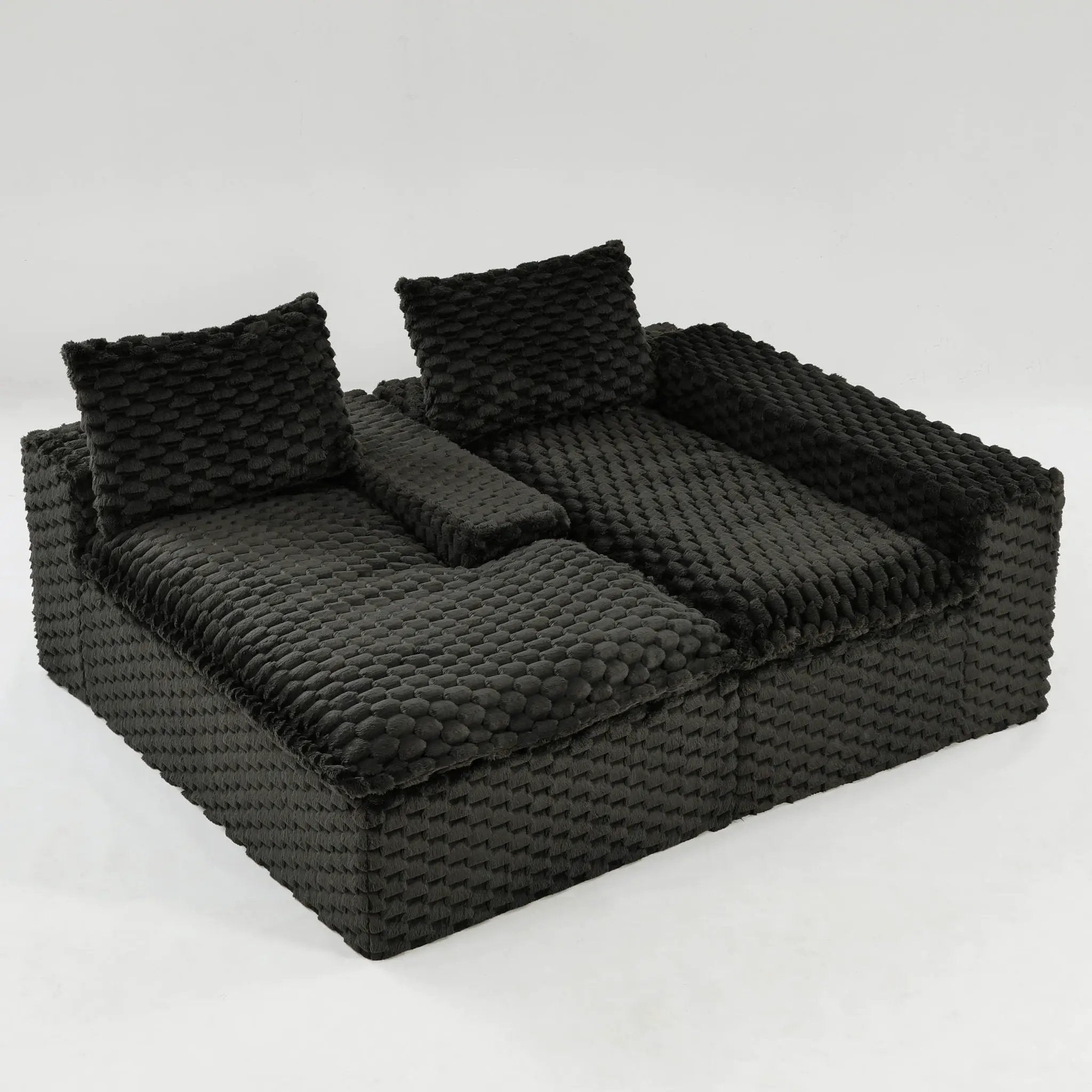 Modular Sofa, Convertible Twin Seat With Chaise Lounge by HouseOfZazla