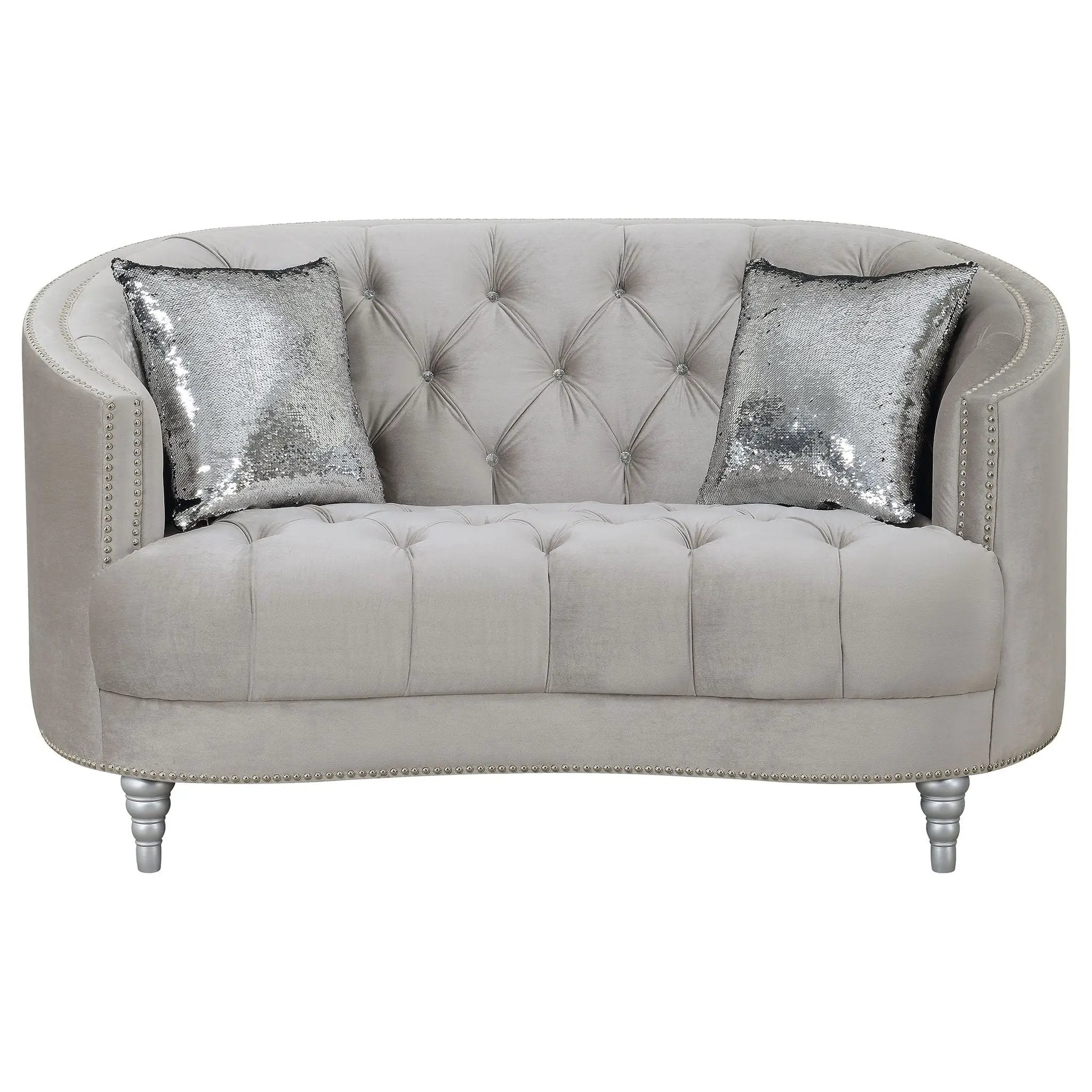 Colby - Loveseat With Tufted Design - Gray by HouseOfZazla