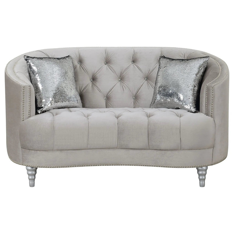 Colby - Loveseat With Tufted Design - Gray by HouseOfZazla
