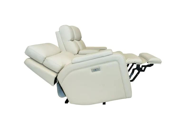Gunner - Power Console Loveseat Recliner With Power And Power Headrest - Almond by Unique Piece Furniture