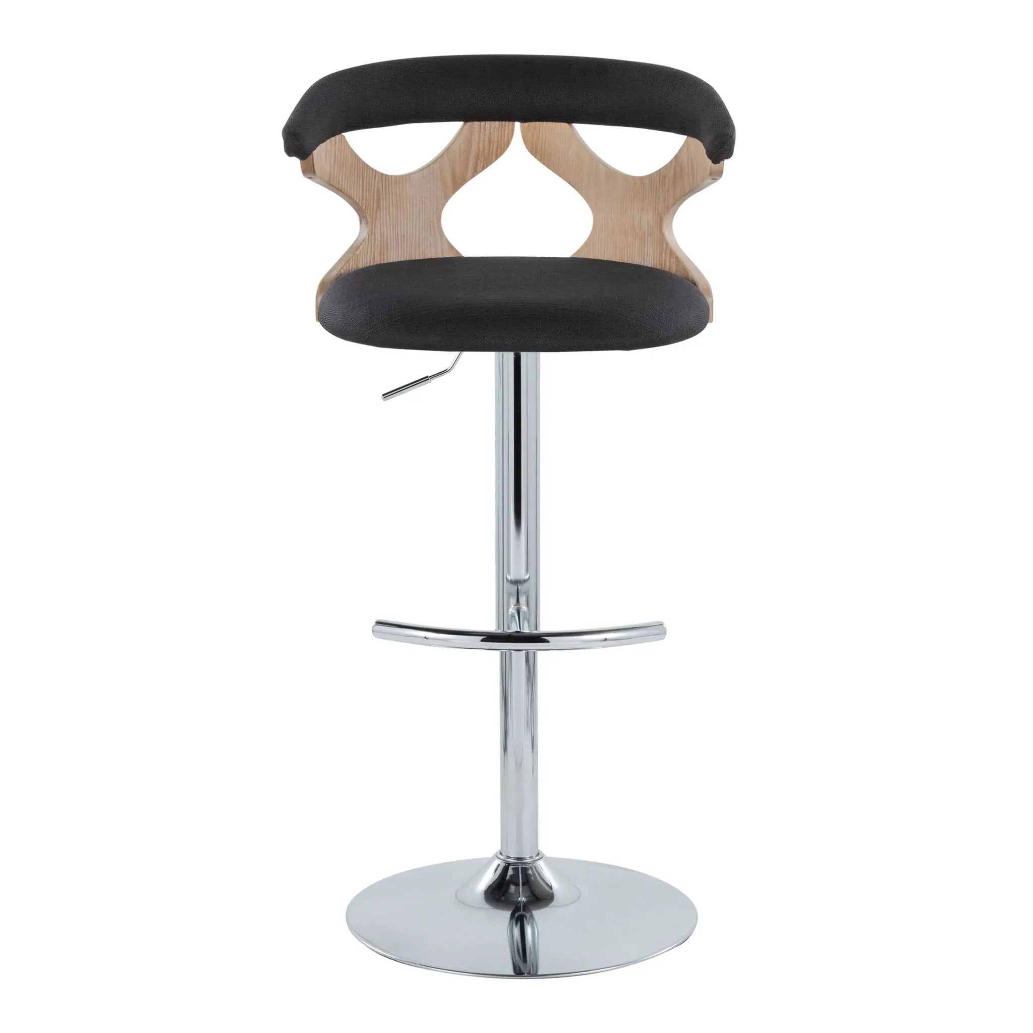Gardenia - Contemporary Adjustable Barstool With Swivel / Rounded T Footrest (Set of 2) by Unique Piece Furniture
