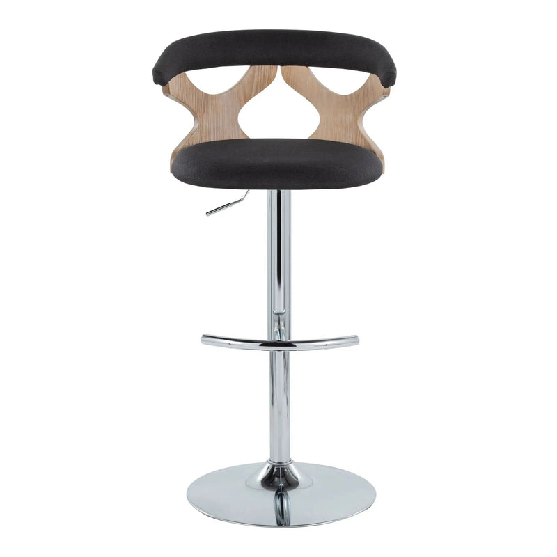 Gardenia - Contemporary Adjustable Barstool With Swivel / Rounded T Footrest (Set of 2) by Unique Piece Furniture