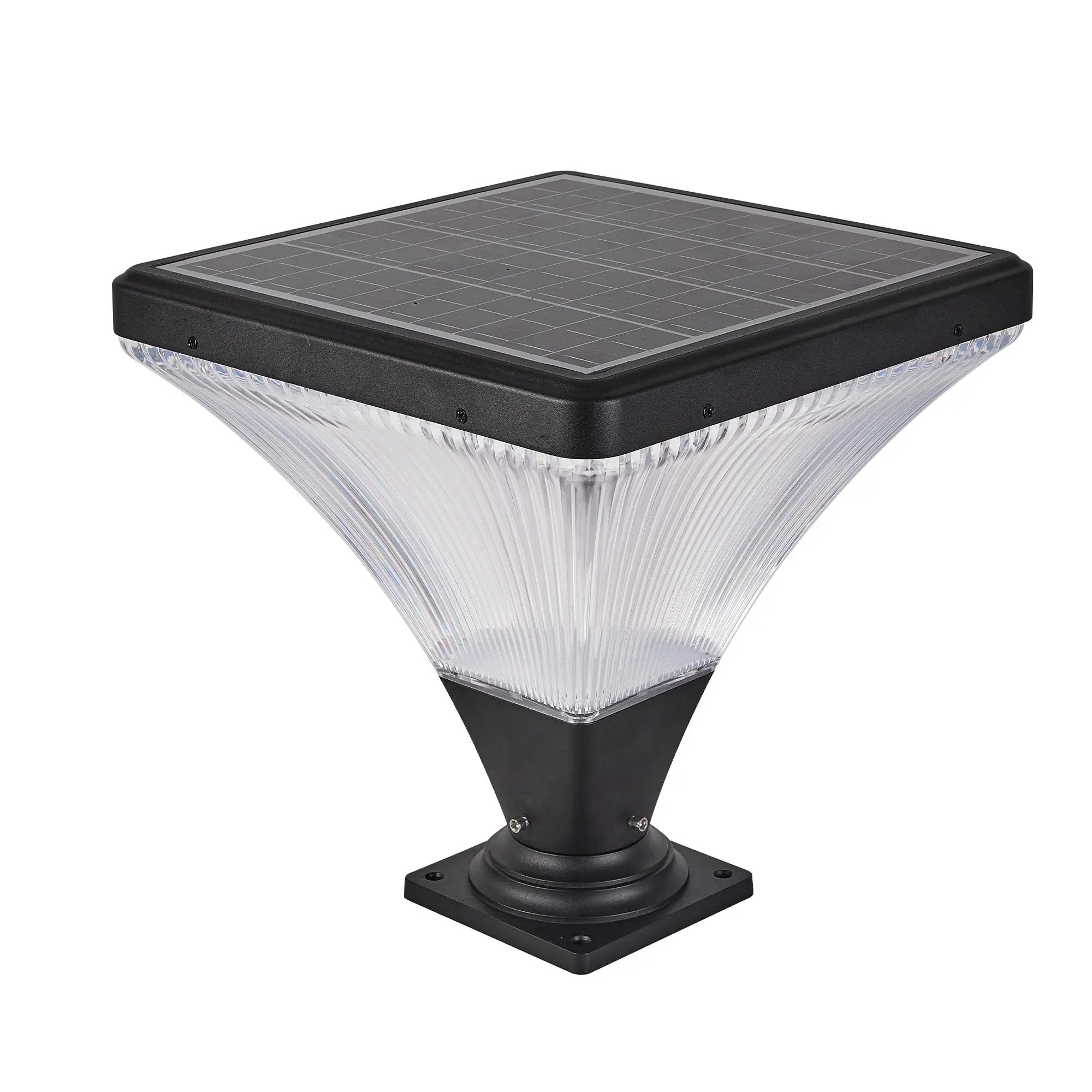 15" Black Outdoor Post Light - LED with Remote Control by HouseOfZazla