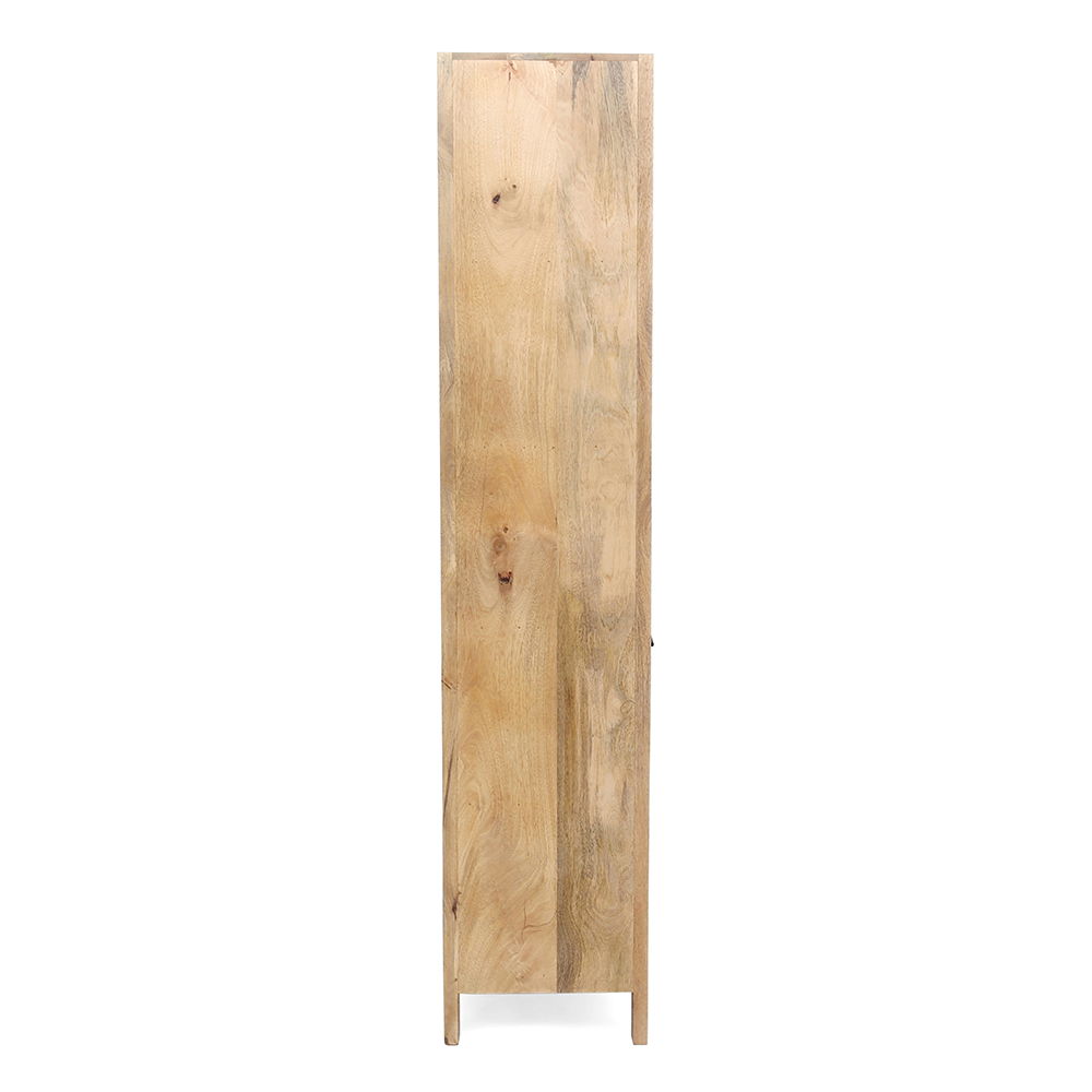 Beige Brown Shelf With Drawer Etageres with Mango Wood & Jute Front - 36" Wide, photo 4 of 6