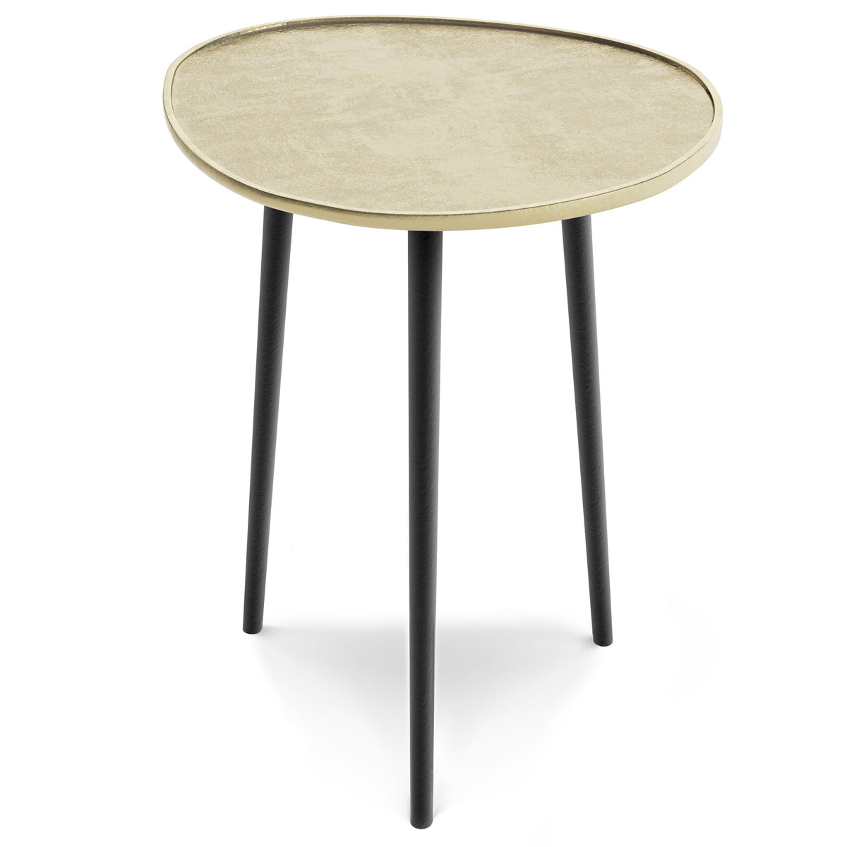 Gold Metal Side Table with Hand-Finished Detailing - Tanner