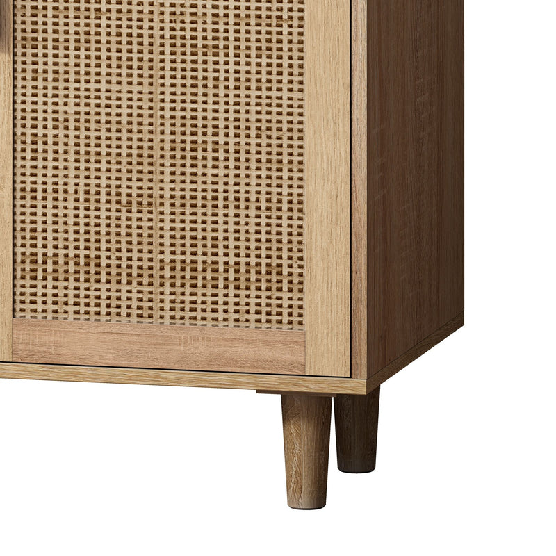 Elegant And Functional 4 Door Rattan Decorative Storage Cabinet by HouseOfZazla