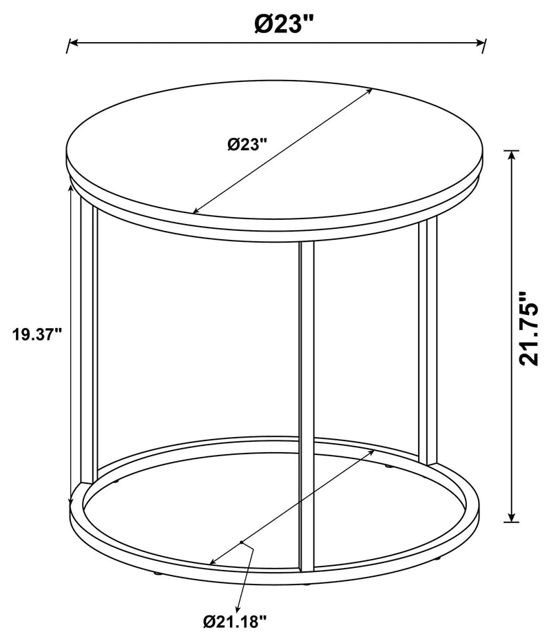 Lainey Round Faux Marble Side End Table Grey by Unique Piece Furniture
