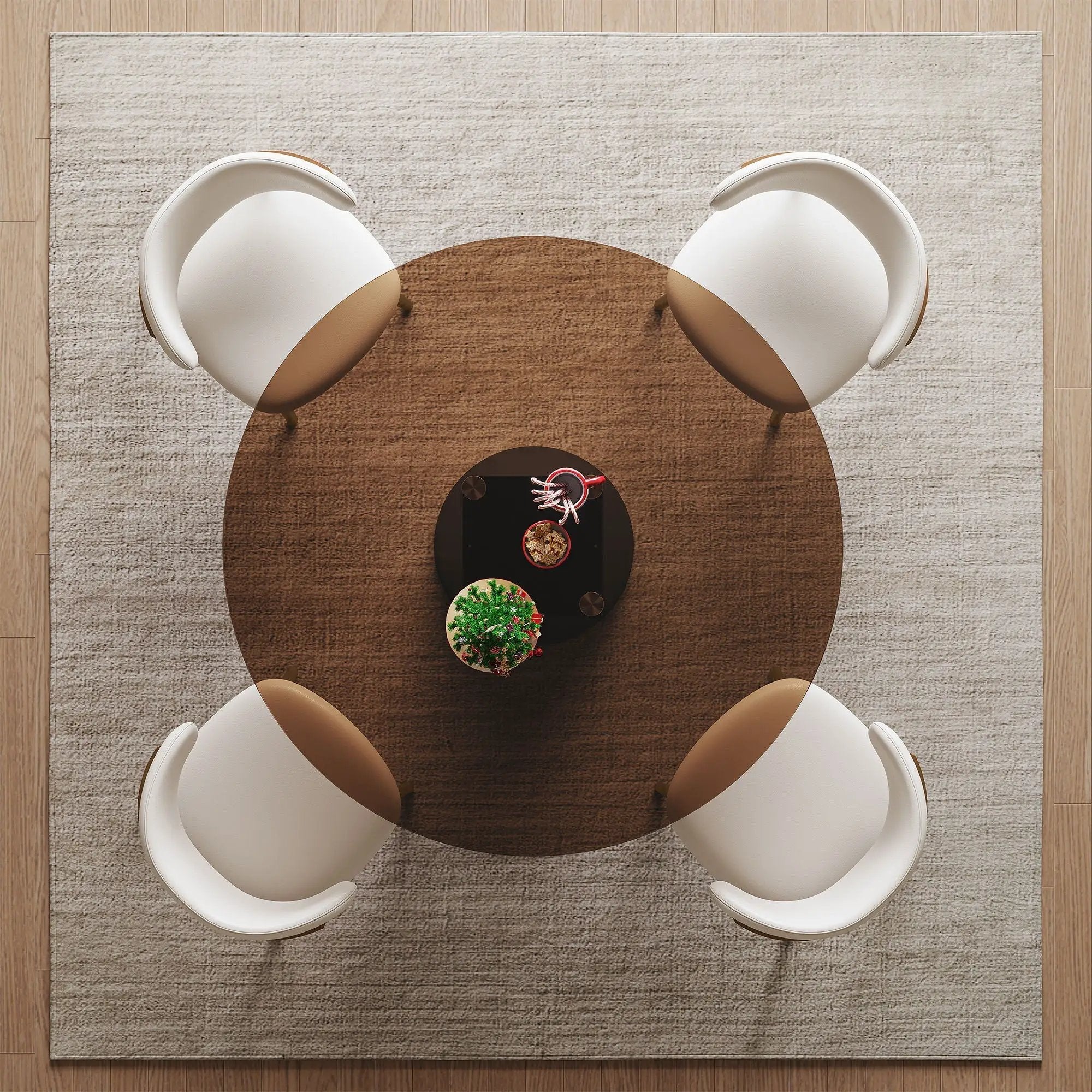 Round Glass Dining Table With Chairs by HouseOfZazla