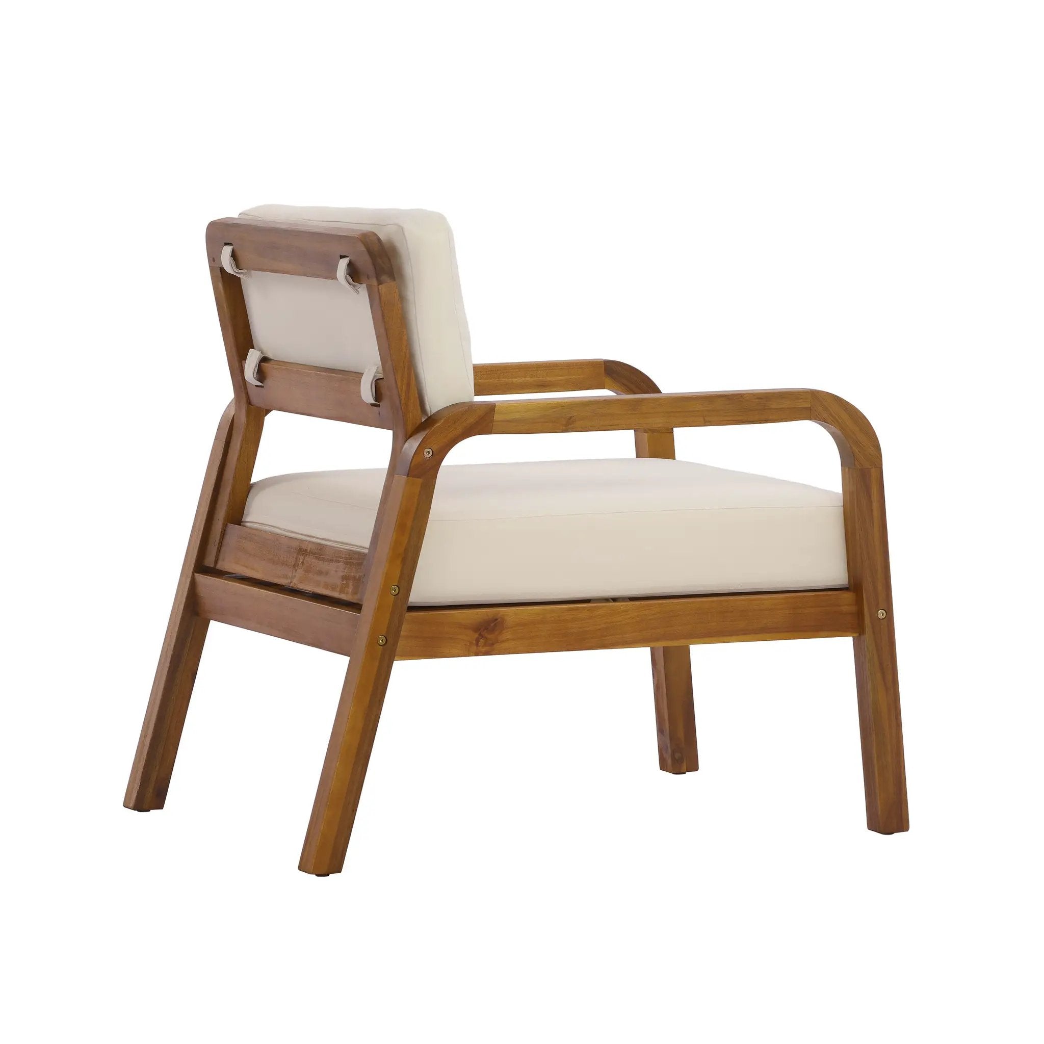 Outdoor Acacia Wood Armchair with Weather-Resistant Cushions by HouseOfZazla