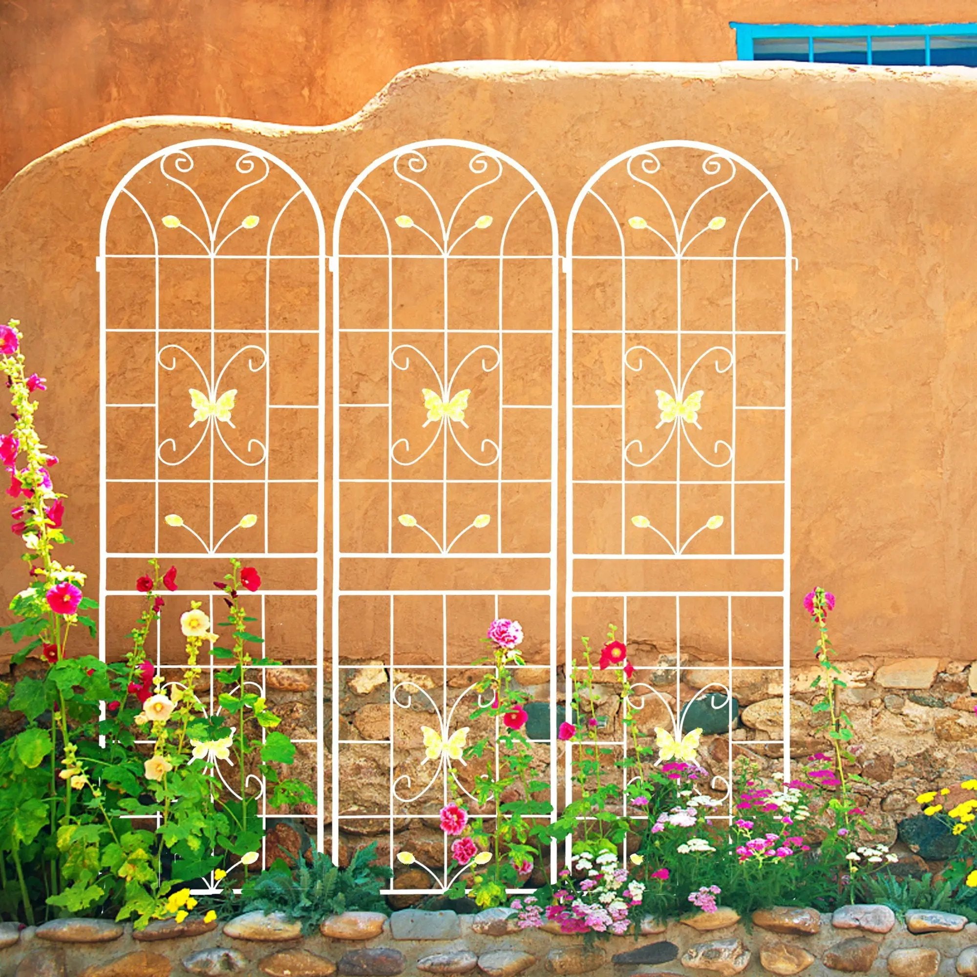 Garden Metal Trellis Rustproof Trellis For Climbing Plants Outdoor Flower Support by HouseOfZazla