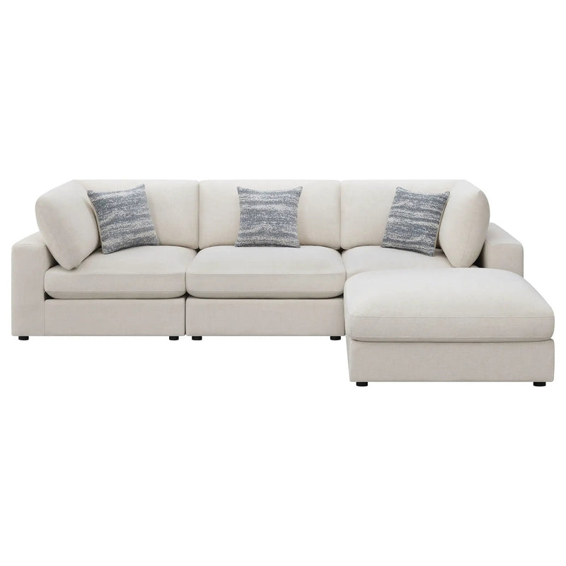 Serene 4-piece Upholstered Modular Sectional Sofa Beige by Unique Piece Furniture
