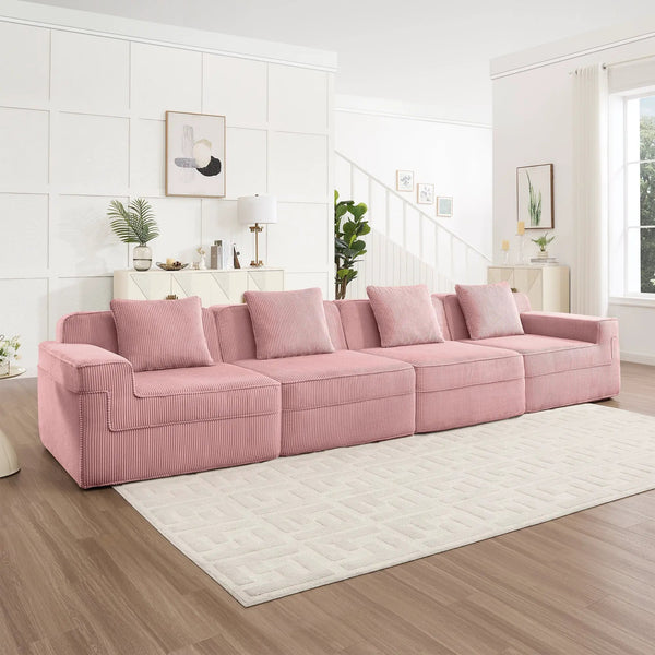 Modular 4 Seat Boneless Sofa, Cloud Sectional Couch, photo 2 of 10