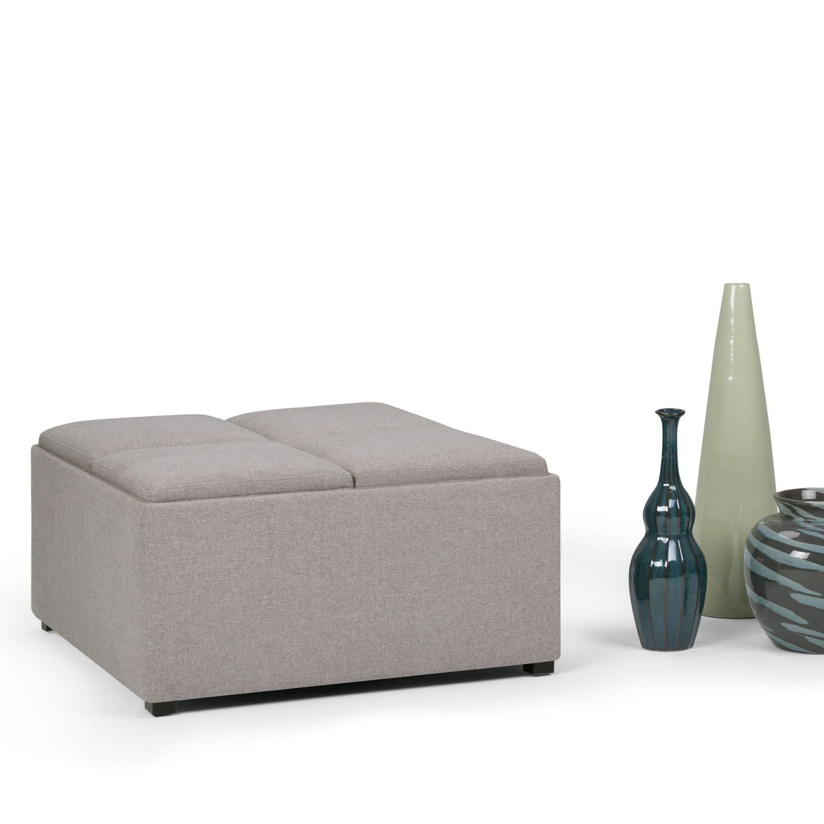 Avalon Square Storage Ottoman Coffee Table with Flip Trays - Multiple Colors, photo 40 of 40