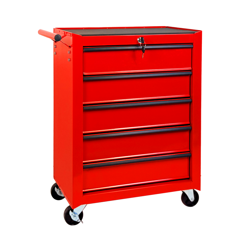Rolling Metal Tool Chest with 5 Drawers, 20" Steel Cabinet - Red by HouseOfZazla
