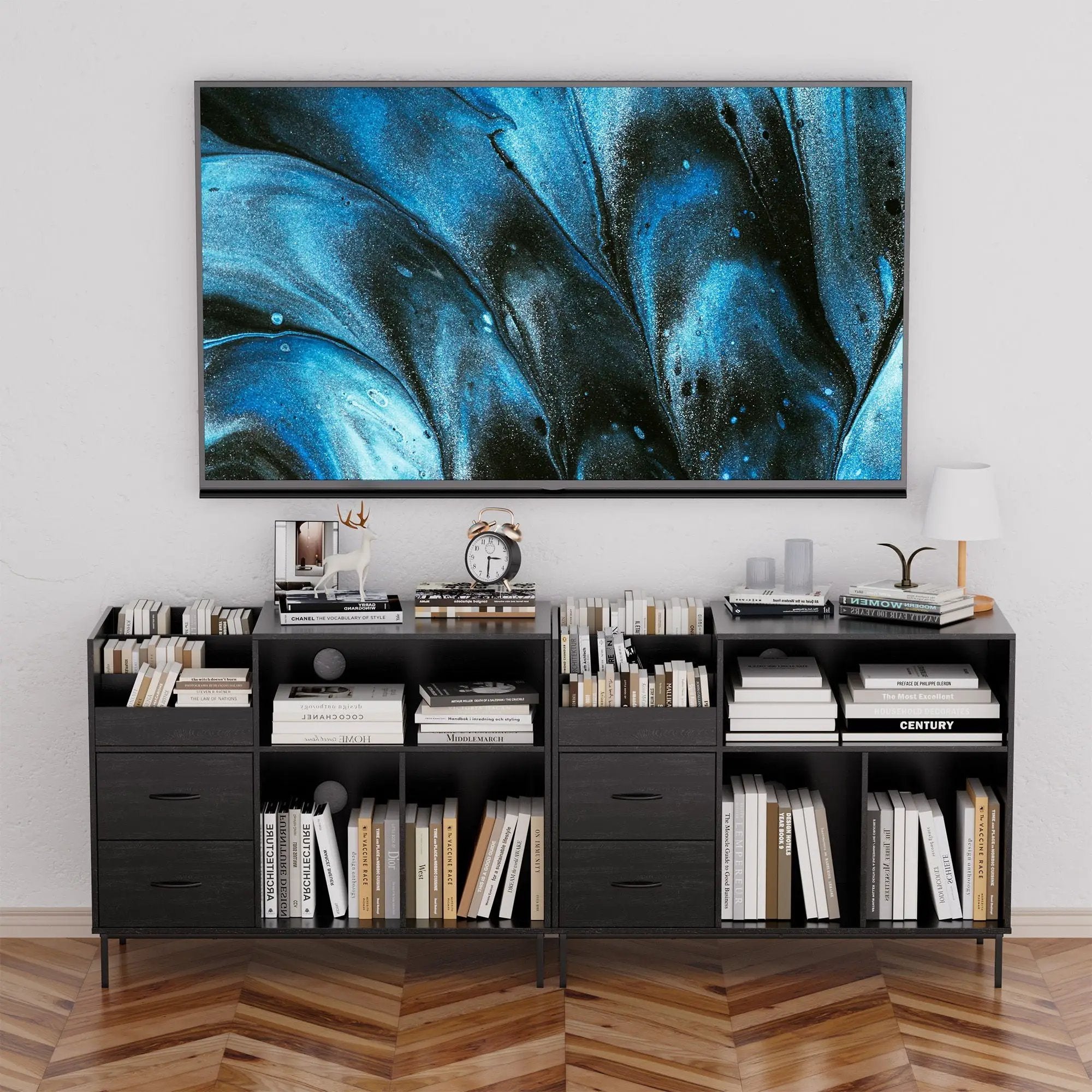 Grain Record Player Stand, Media Console With Speaker Shelf & 2 Drawers by Unique Piece Furniture