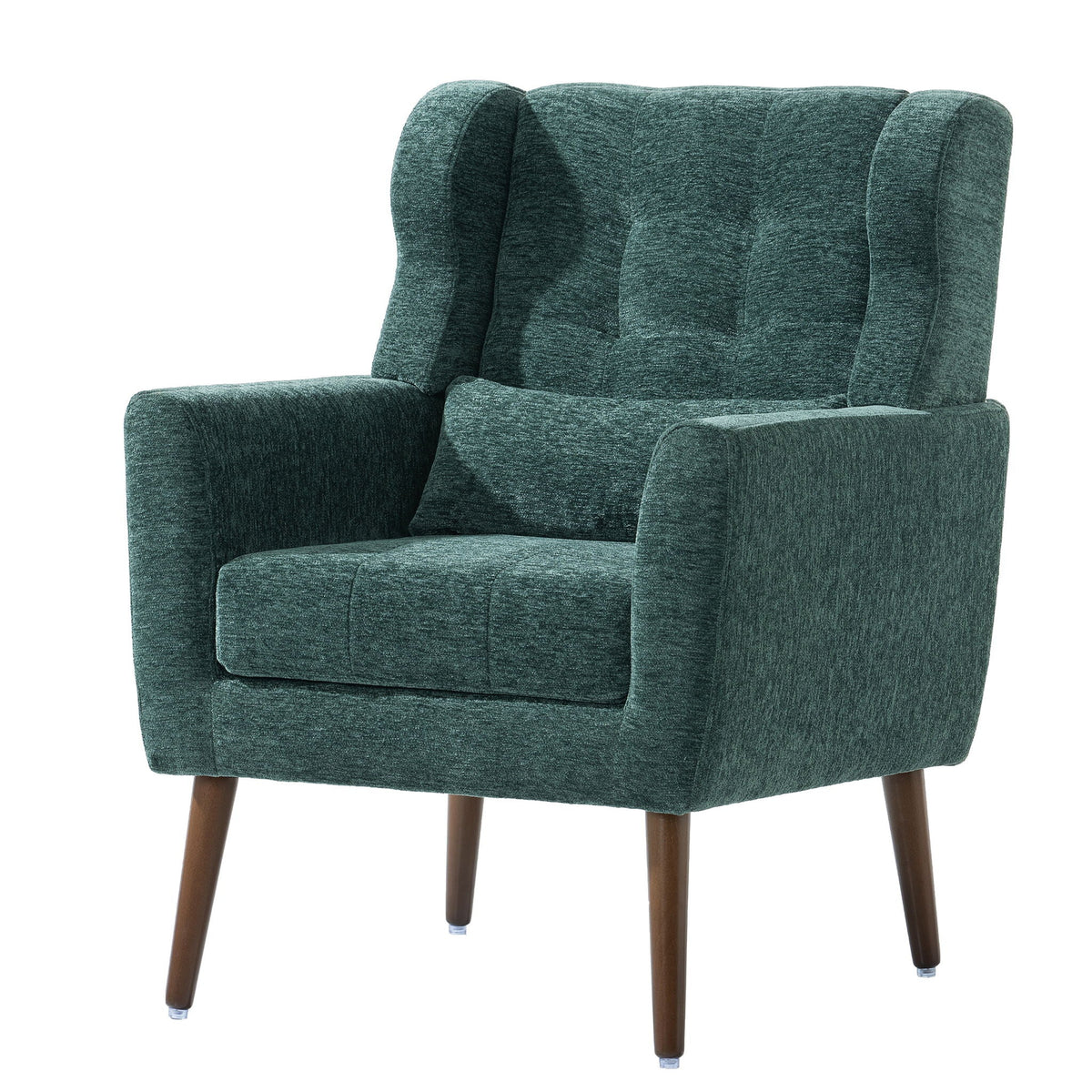 Modern Upholstered Arm Chair with Solid Wood Legs and Pillow - Multiple Colors, photo 15 of 24