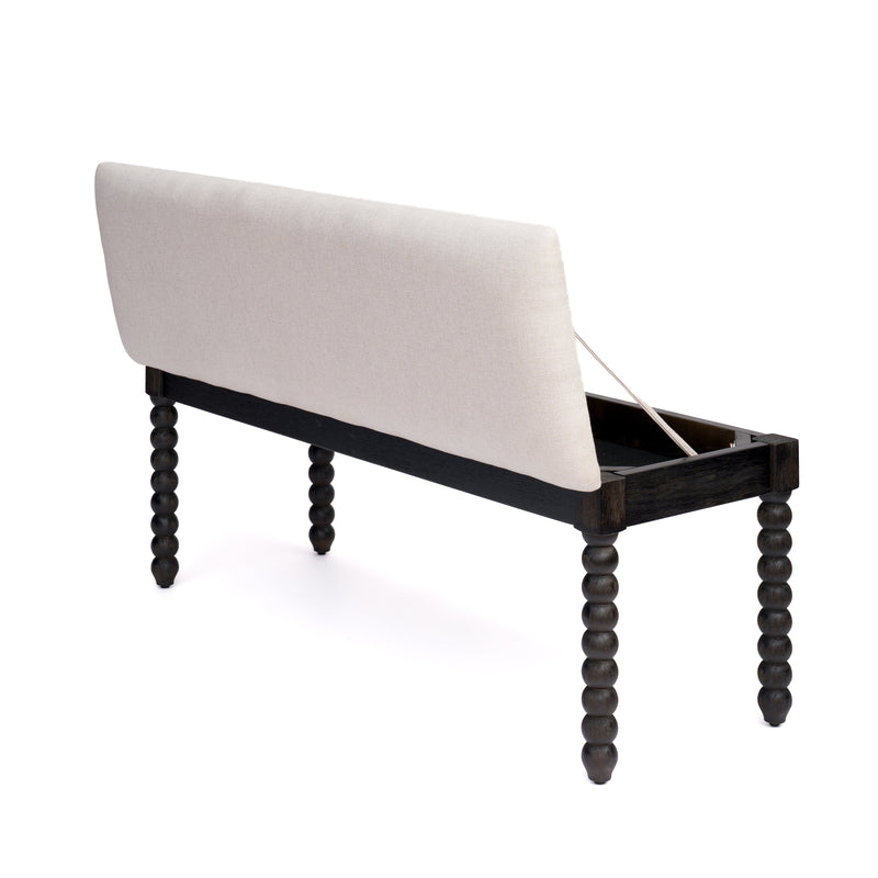 Farmhouse Wooden Storage Bench with Soft Cushion, photo 5 of 10