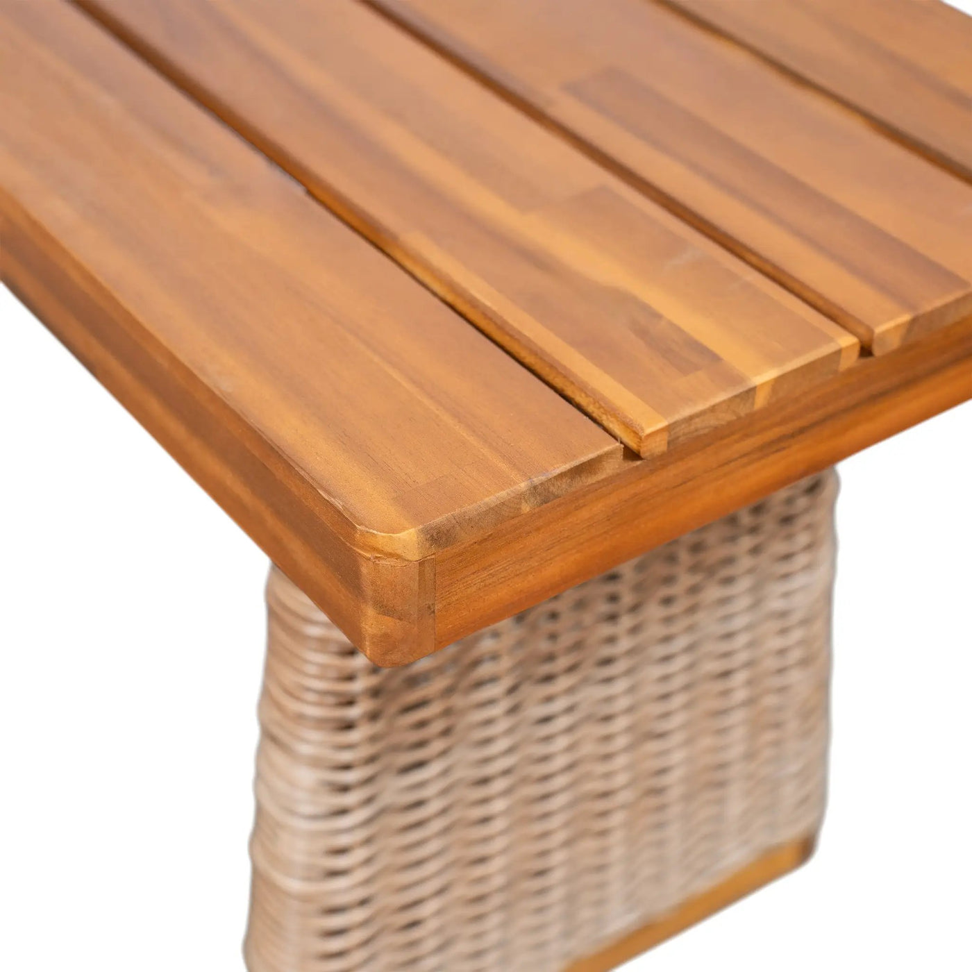 Outdoor Acacia Wood Dining Table Set with 1 Table and 1 Bench by HouseOfZazla