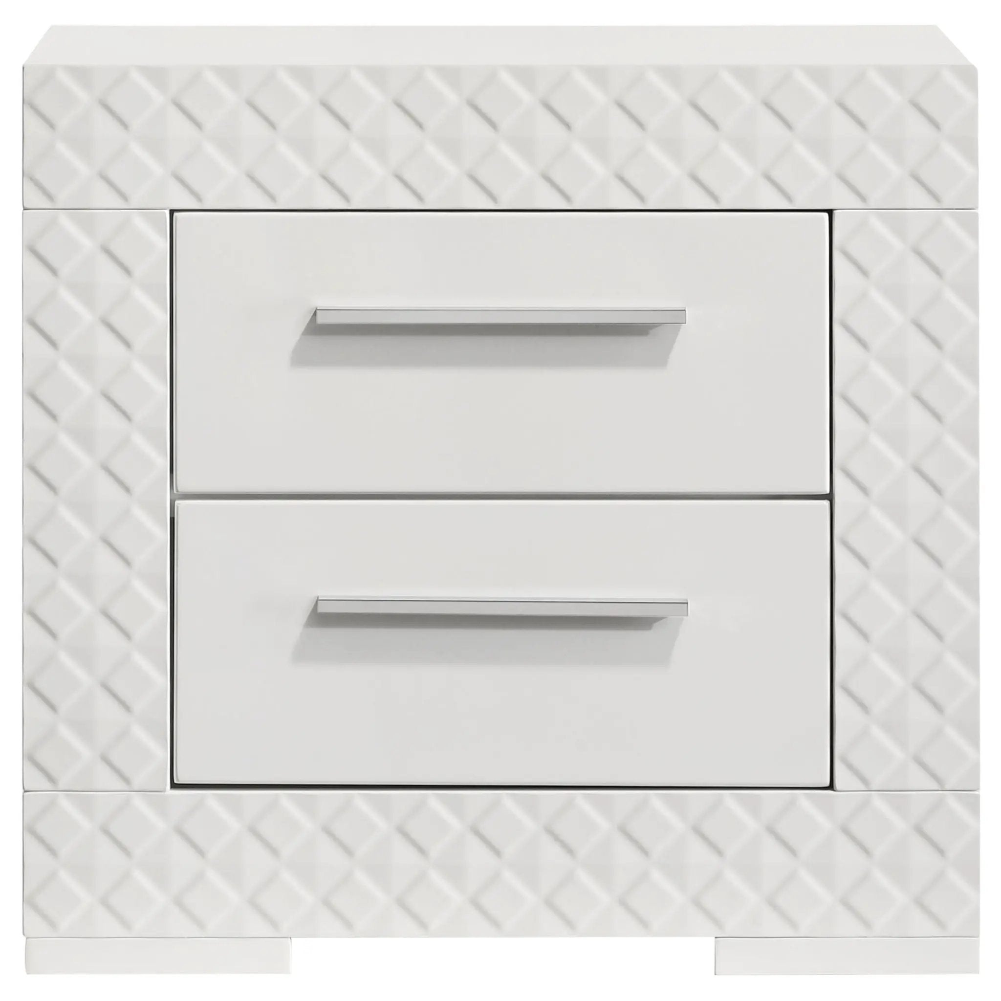 Ives 2-drawer Nightstand Bedside Table White High Gloss by Unique Piece Furniture