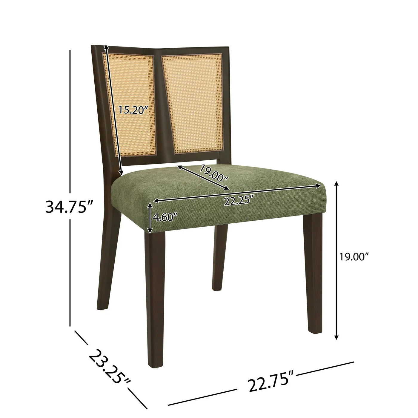 Mid Century Rattan Dining Chair Without Arms Set by HouseOfZazla