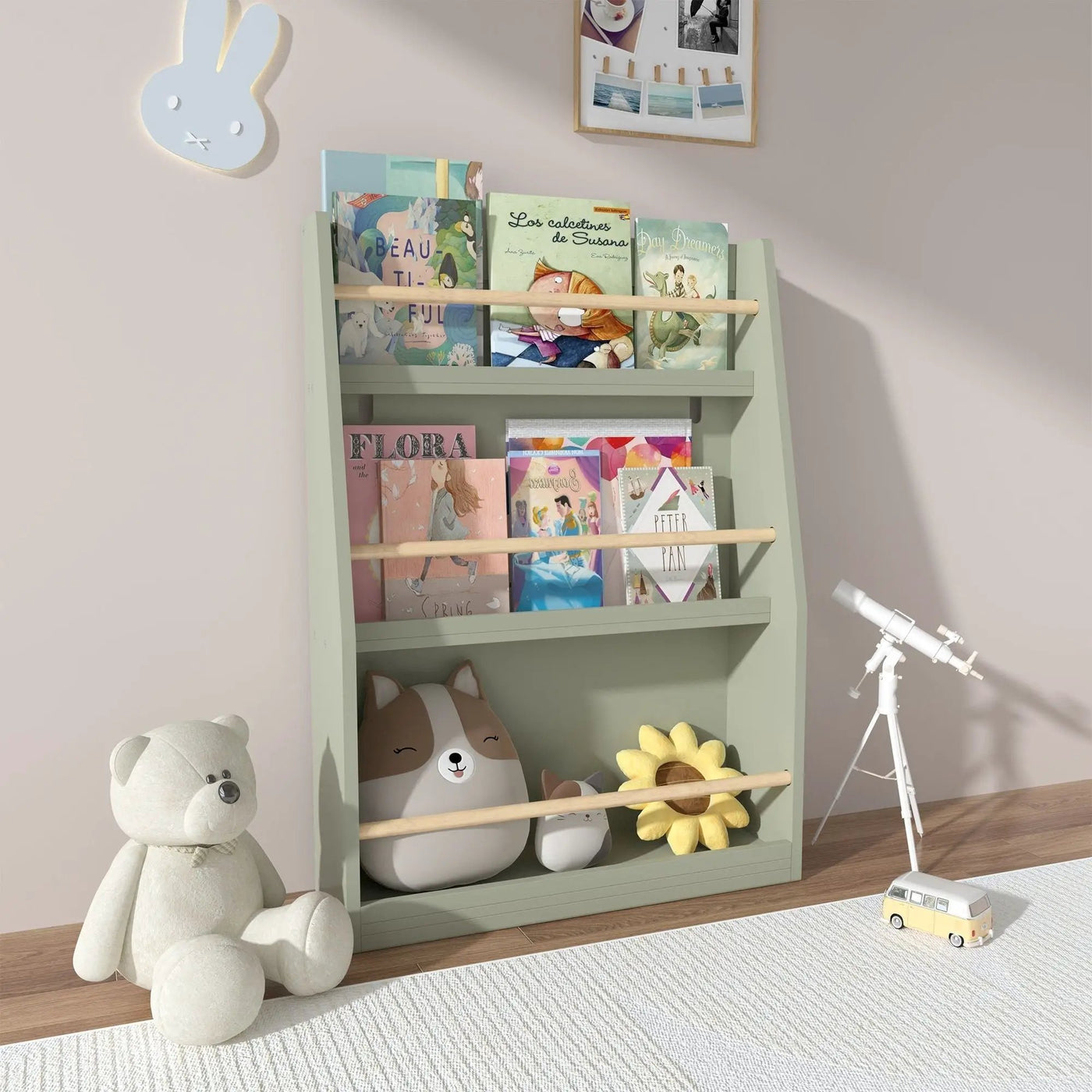 3 Tier Book Shelf, Compact Storage For Bedrooms by HouseOfZazla