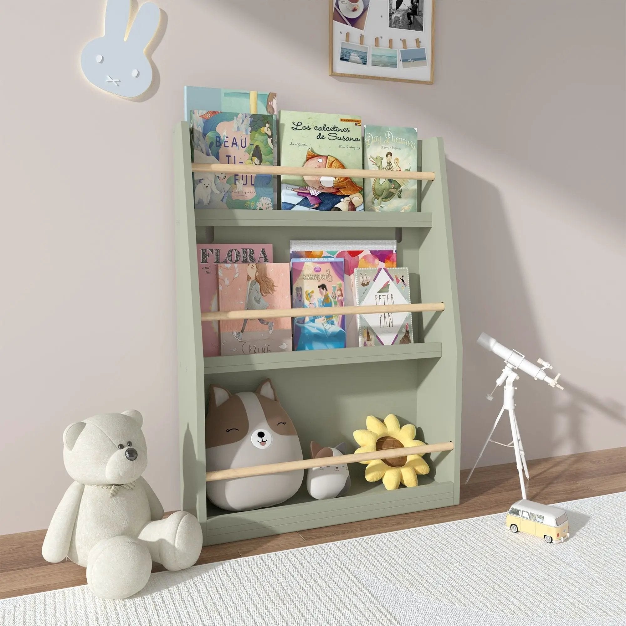 3 Tier Book Shelf, Compact Storage For Bedrooms by HouseOfZazla