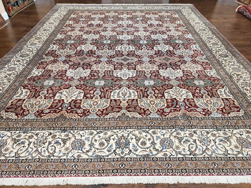Persian Nain Rug 11x15 – Wool on Silk, Hand-Knotted, Signed Masterpiece by Jewel Rugs