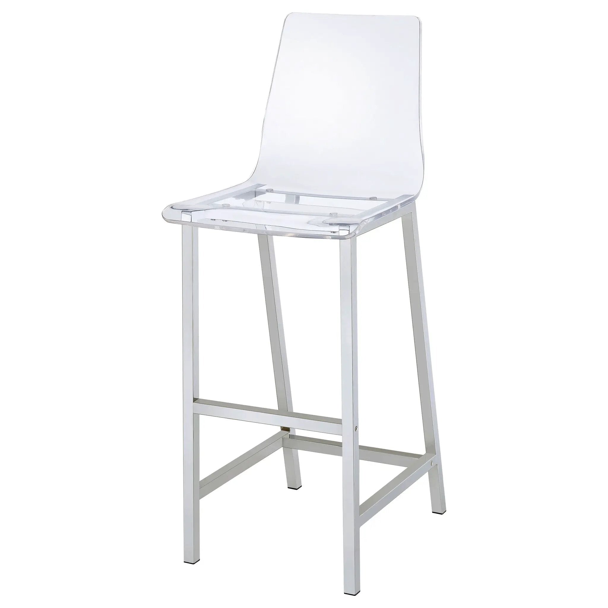 Juelia Clear Acrylic Bar Chair Chrome (Set of 2) by Unique Piece Furniture