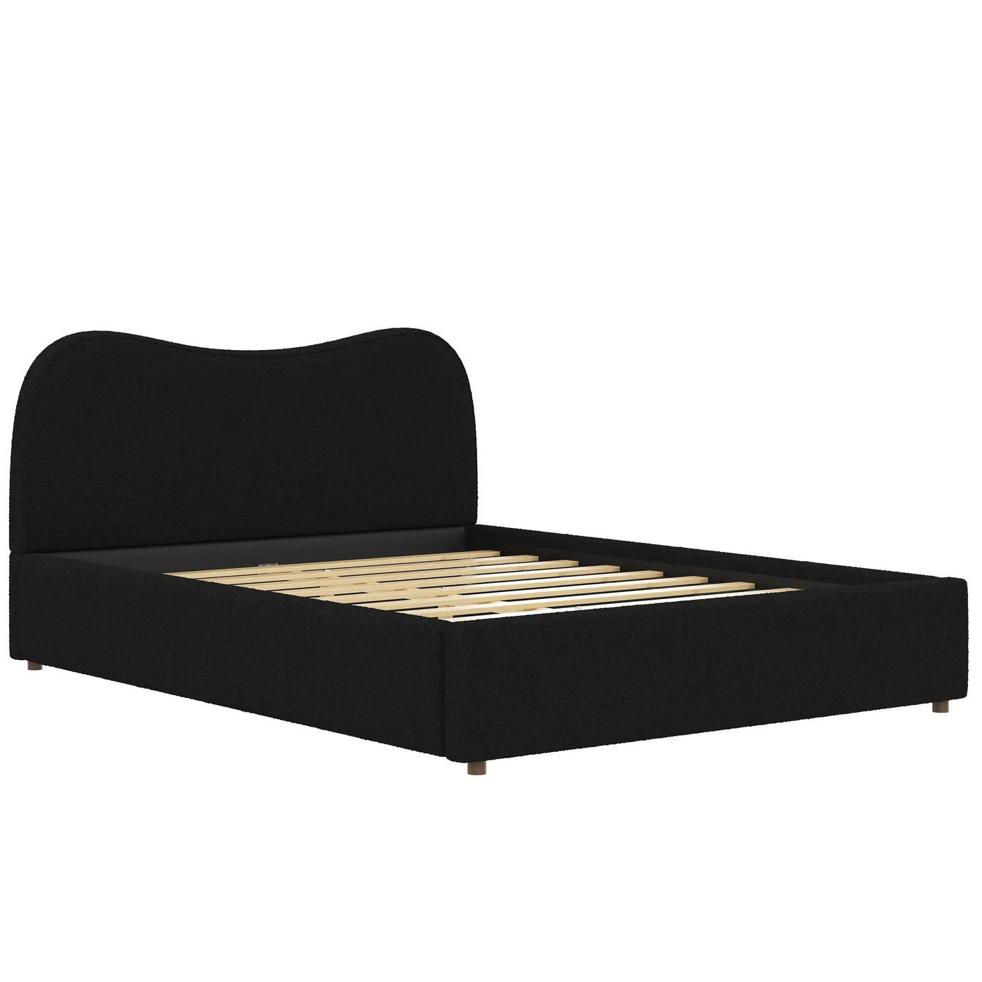 Queen Size Upholstered Platform Bed with Wooden Slats by HouseOfZazla
