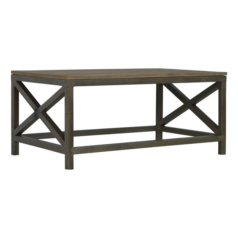 Cross Metal Coffee Table - Pewter by HouseOfZazla