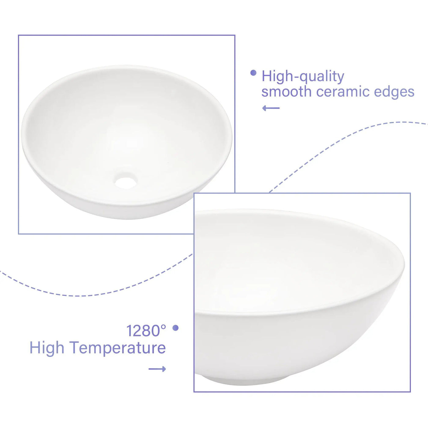 Modern Ceramic Circular Vessel Bathroom Sink by HouseOfZazla