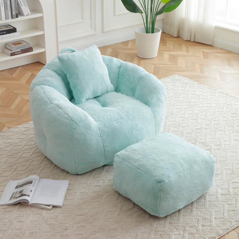 Giant Bean Bag Chair with Footstool by HouseOfZazla