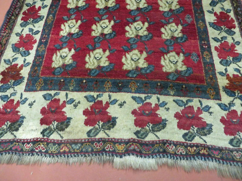 4' X 5' Semi Antique Handmade Fine Turkish Flowers Bouquet Wool Rug Nice by Jewel Rugs