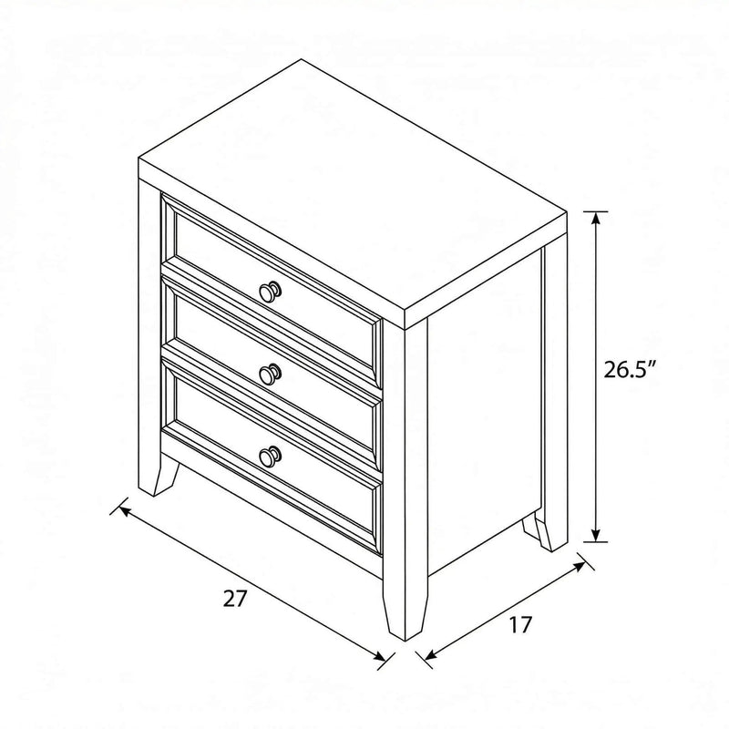 3 Drawer Nightstand With USB Charging Port by HouseOfZazla
