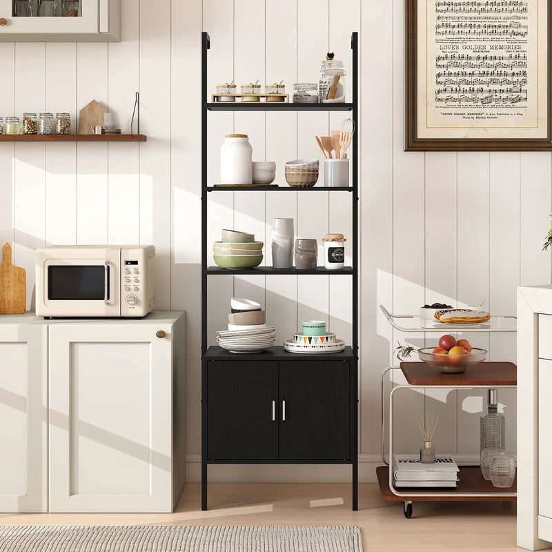 72.5 Inch Tall Bookshelf with Cabinet Anti-Tipping Kits and Metal Frame by DirectDeals