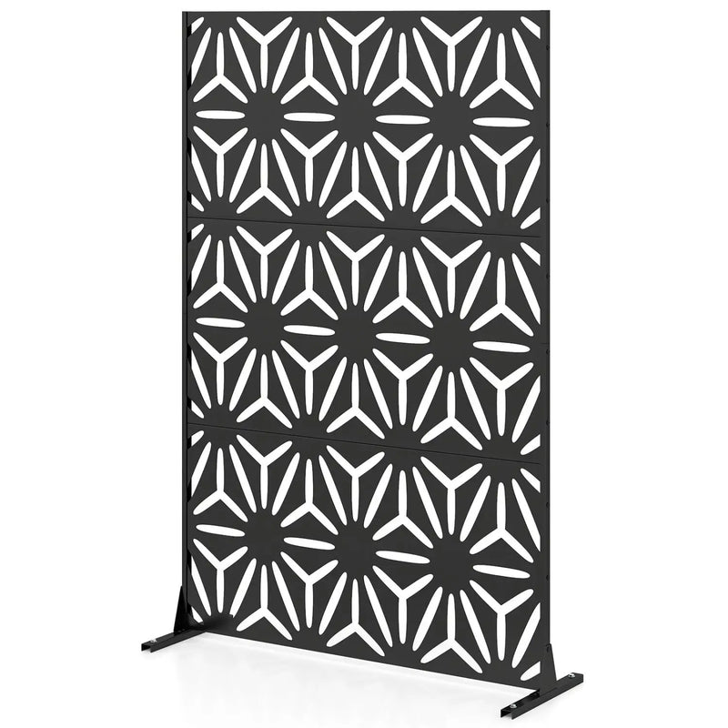 Metal Privacy Screen 72"H x 48"W Freestanding Fence Panel by DirectDeals
