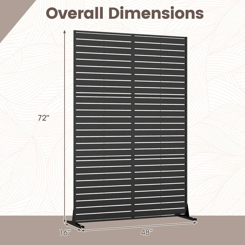 Outdoor Metal Privacy Screen 72"H x 48"W with Stand by DirectDeals