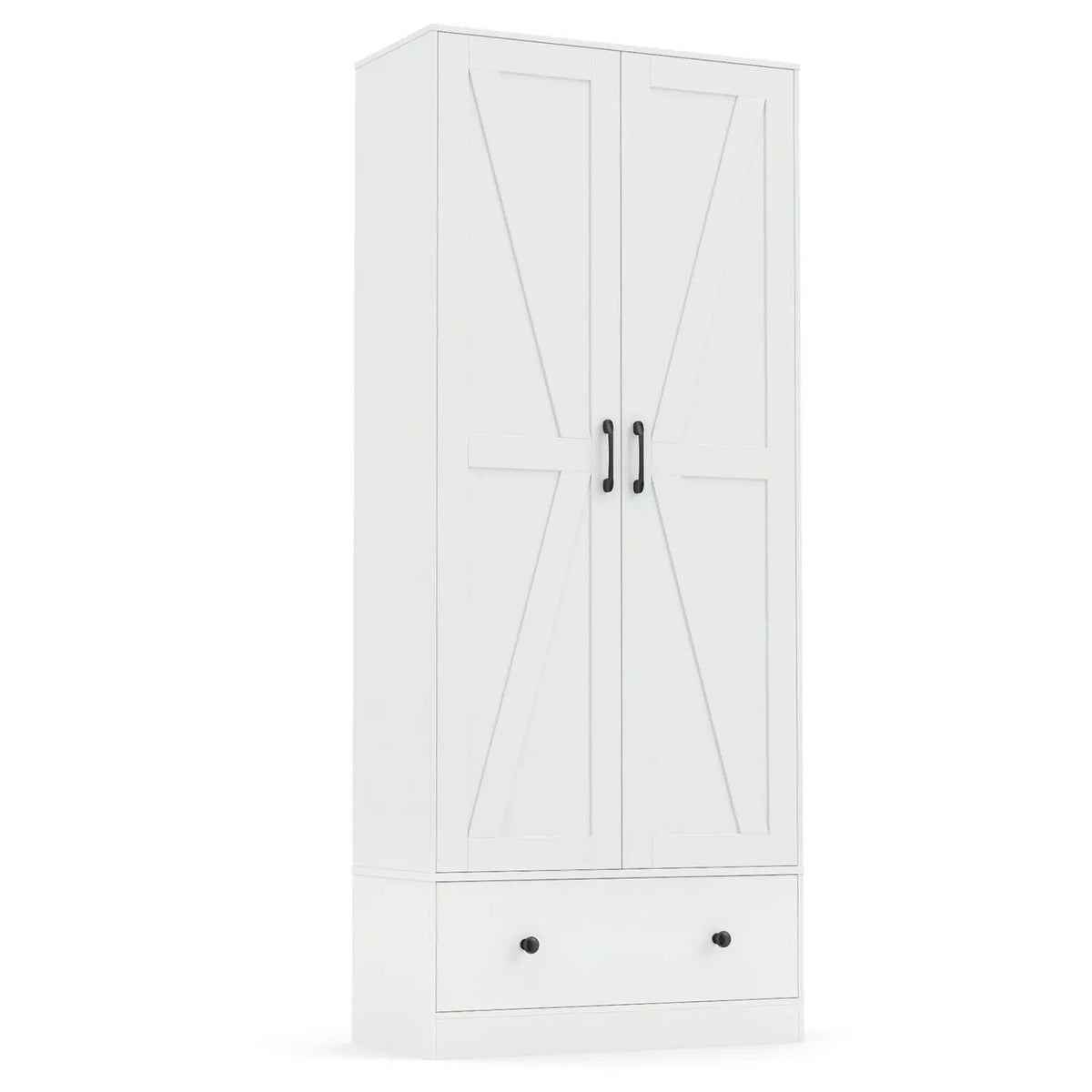 72 Inch Tall Kitchen Pantry Cabinet Farmhouse Wooden Cupboard with 2 Doors by DirectDeals