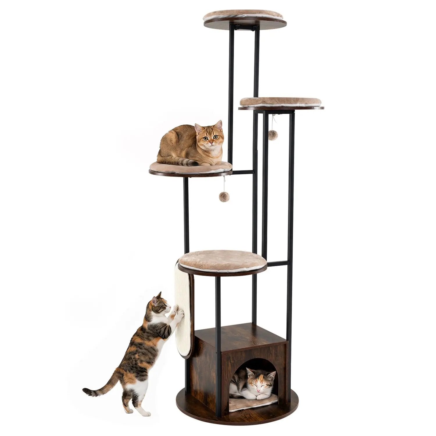 72-Inch Multi-Level Cat Tree with Condo and Perches by DirectDeals